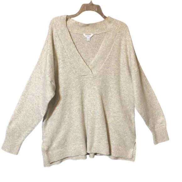 Time & Tru Oversized V Neck Sweater Womens Size XL 16 - 18 - Picture 1 of 7